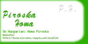 piroska homa business card